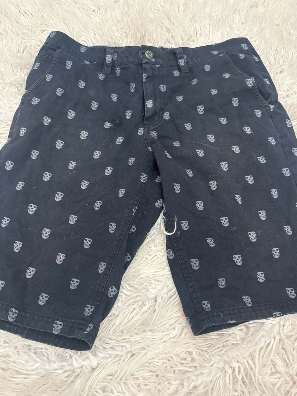 Iron Fist Misfits Men’s 32  Skull Print Shorts Men's Black All Over Print Punk